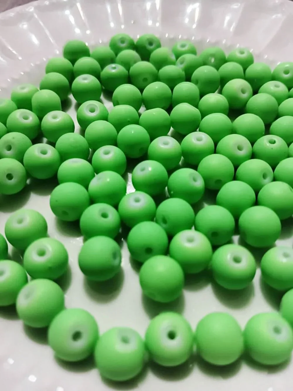 Bulk Lot of 8mm Neon Green Silicone Beads